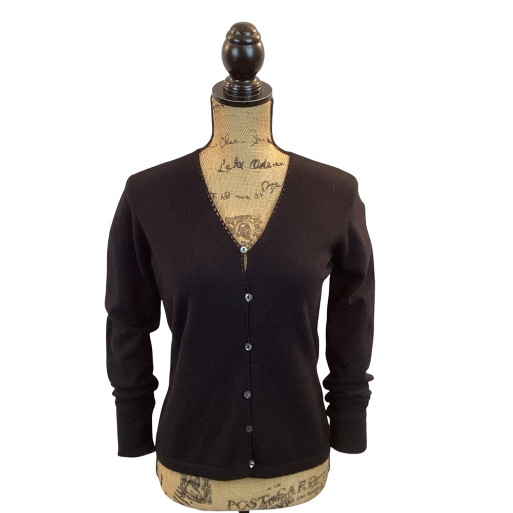MAG Cashmere Button Up Cardigan Black